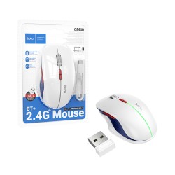 Rato sem Fios Hoco GM40 Dixon Dual Mode 2.4G Branco